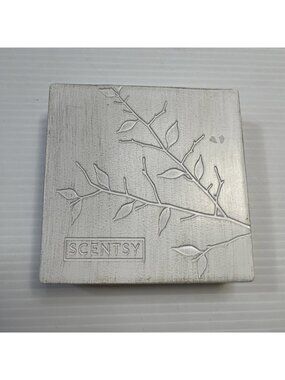 Scentsy Branch Warmer Stand Cord Concealer Base White Embossed 4.75" square- NEW